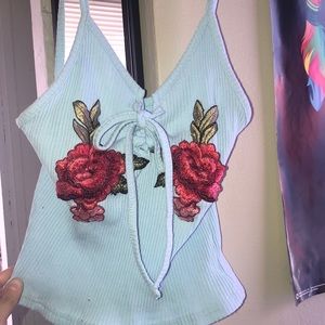 Rose light blue crop top!